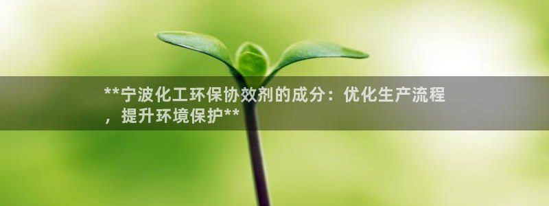 亿万先生现在的网址谁知道是真的：**宁波化工环保协效剂的成分：优化生产流程
，提升环境保护**